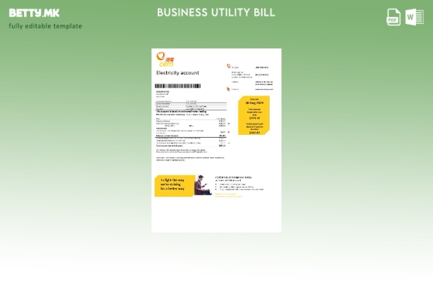 Модерен стил на Макао CEM шаблон за деловна сметка за електрична енергија